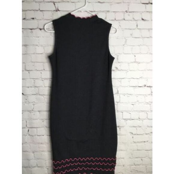 Laura Hlavac Dress Womens Size Large Ruffly Sheath Gray/Black Sleeveless Neutral - Picture 5 of 10